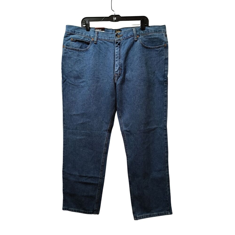Lee Relaxed Fit Straight Leg Jeans Men 42x30 Blue Pepper Stone Cotton Denim NWT